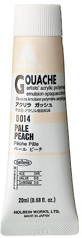 Holbein Acryla Gouache Artists Acrylic Polymer Emulsion, 20ml Pale Peach (D014)