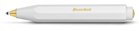 Kaweco CLASSIC SPORT Kugelschreiber White I Business Kuli aus hochwertigem Kunststoff I Klassischer Kuli in Weiß I 12 g Taschen-Kugelschreiber mit Herzkurvenmechanik I Druckkugelschreiber 10,5 cm