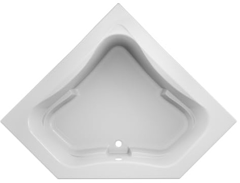 JACUZZI SIGNATURE Acrylic Corner Drop-In Soaking Bathtub, Slip Resistant, Center Drain Placement, 60” (L) x 60” (W), White