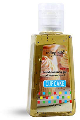 Rolling Hills - Gel antibacteriano - Gel de mano hidroalcohólico - Mini gel antibacteriano con fórmula suavizante - Brillo coloreado - Solución hidroalcohólica de perfume Cupcake de bolsillo - 30 ml