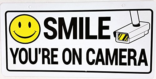 5 x 10 Smile You're On Camera - Security Camera Sign