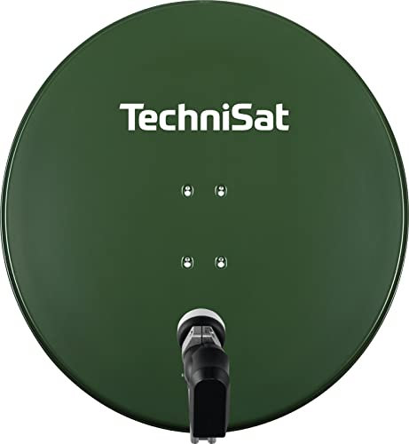 TechniSat SATMAN 850 PLUS - Satellitenschüssel für 2 Teilnehmer (85 cm Sat Spiegel mit Masthalterung und 40mm Universal-Twin-LNB) grün