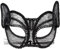 Boland 00202 - Spitzen Augenmaske Katze de luxe, Maske für Faschingskostüme, Zubehör für Kostüme zu Karneval und Mottoparty, Schwarz