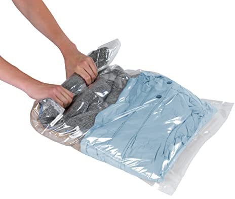 WENKO Komprimierungssystem Roll M - platzsparend, Polyethylen, 50 x 70 cm, Transparent