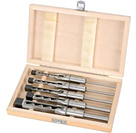 Draper 40406 Hollow Square Mortice Chisel and Bit Set, 5 Pieces , Blue