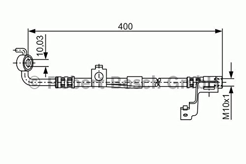 BOSCH Bremsschlauch 1 987 476 815 VORNE rechts BREMSSCHLÄUCHE Länge: 410mm Kompatibel mit FORD Escort VI Cabrio ALL Escort VI Schrägheck GAL, AAL, ABL Escort VI Kombi GAL, ANL ESCORT '95 Express AVL