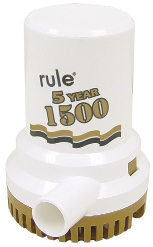 Rule 04 1500 Old Series Non-Automatic Submersible 12V DC Bilge Pump | Efficient Marine Water Removal - Rust/Corrosion-Resistant - 1-1/8 Discharge, Multiple Capacities - Ideal Boat Accessory