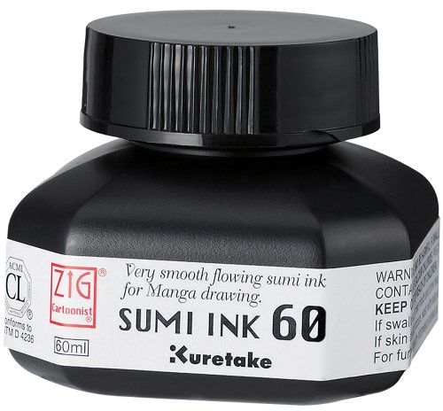 Zig Sumi Pen Ink 60ml, Black