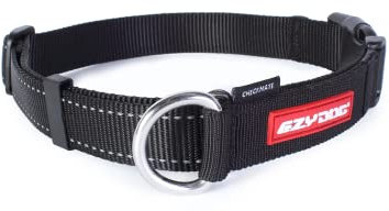 EzyDog Checkmate Hundehalsband - Halsband Hund - Zugstopp Halsband für Hunde - Zughalsband für hunde - Trainings und Dressurhalsband. Schlupfhalsband für Große, Mittlere und Kleine Hund (S, Schwarz)