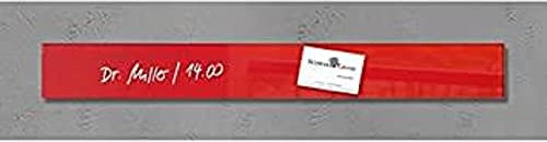 SIGEL GL139 kleines Glas-Magnetboard 6,5 x 55 cm rot / Magnetleiste Artverum - weitere Farben