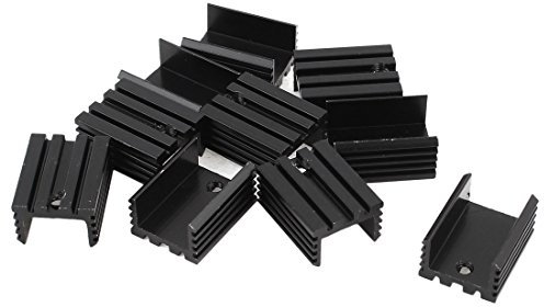 sourcing map 10 x Schwarz Aluminum Kühlkörper Kühlkörper 21x15x10mm für TO-220 Transistor de