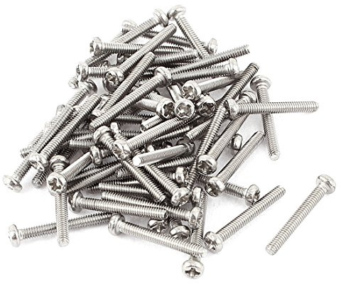 sourcing map Phillips Rundkopfschrauben M2 x 14mm 60 Stück | 304 Edelstahl Kreuzschlitz Flachkopf Schrauben Bolzen
