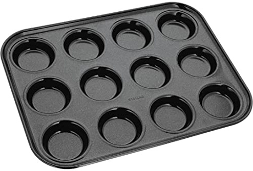 Stellar Non-Stick Bun Tin with 12 Cups, Dishwasher Safe, 6.5cm x 1.5cm