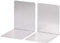 MAUL Buchstütze aus Aluminium (2er Pack) 10x8x10cm | Bücherhalter, Organizer für Kinder, Bücher, Büro, Regal | Bücherstütze im stilvollen Aluminium Design, möbelschonender Buchhalter | Silber