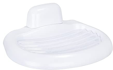 WENKO Seifenablage Pure - Seifenschale, Kunststoff (ABS), 17 x 5.5 x 12 cm, Weiß