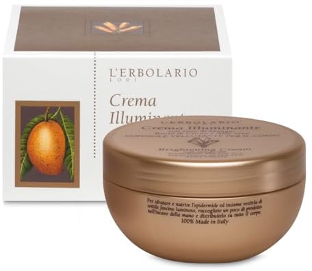 L'Erbolario, Samtige und Glitzernde After-Sun-Körpercreme mit Mangoöl, Kakaobutter und Aloe Vera, Größe: 200 ml