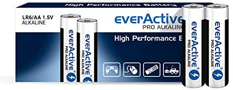 everActive Lot de 10 Piles AA alcalines AA AA Mignon LR6 R6 1,5 V - Haute Performance - Durée de Vie : 10 Ans