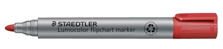 Staedtler Lumocolor Flipchart Marker 356-2 Bullet Tip - Red (Pack of 10)