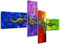 Visario Bild XXL 160 cm auf Leinwand modern (Nr 6508 handgemalt Optik) Bilder Set vierteilig fertig gerahmt, Marke original