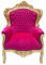 Casa Padrino Barock Sessel 'King' Pink/Gold Möbel Antik Stil