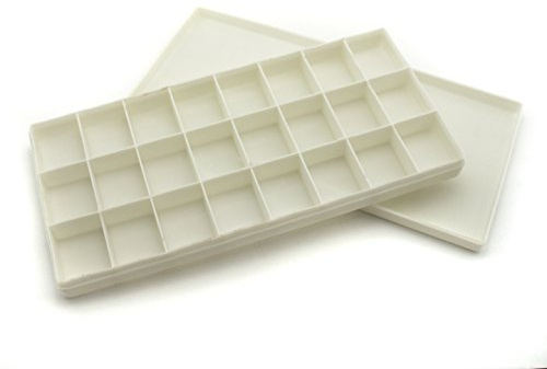 HAND R604 Plastik Künstler-Palette Box mit Deckel, 24 Brunnen Perfekt für Ölfarben, Acryl 2 Stück