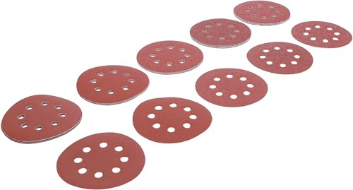 BGS Diy 80817 | Schleifblätter für Exzenterschleifer | Ø 125 mm | 25-tlg. | K 40, K 60, K 80, K 120, K 180 | Rückseite mit Klettfläche | für Metall, Holz, Hartholz