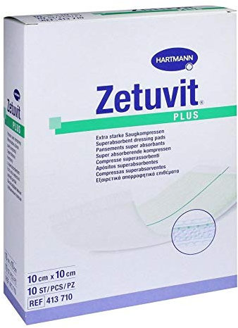 Zetuvit Plus Extrastarke Saugkomp.Ster.10x10 cm