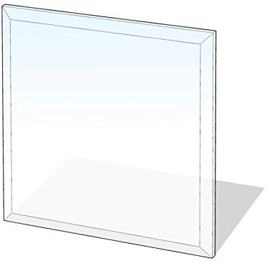 Glasbodenplatte Quadrat mit Facette