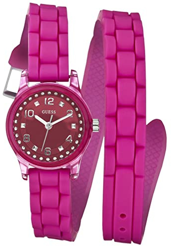Guess Damen-Armbanduhr XS Analog Quarz Silikon W65023L3