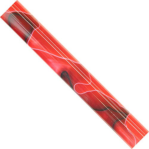 CHARNWOOD Woodturning AR14 Acrylic Pen Blank Red with Black & White Swirl