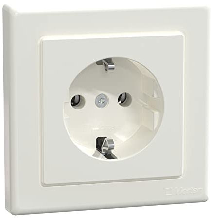 Schneider Electric Merten Schuko-Steckdose mit voller Abdeckplatte, Steckklemmen, M-Smart, polarweiss, Artikelnummer MEG2301-1519