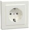 Schneider Electric Merten MEG2301-1519 Schuko-Steckdose, Steckklemmen, M-Smart, mit Voller Abdeckplatte, Polarweiß