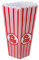 PMS TAPERED SQUARE PLASTIC POPCORN CONTAINER W/RED PRINT - Pack of 4