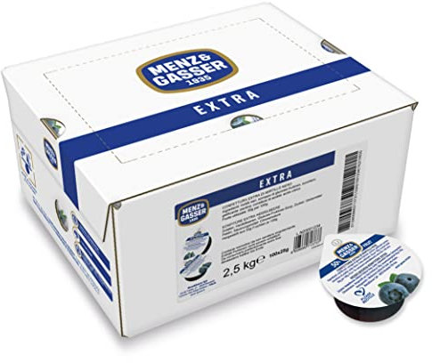 Menz&Gasser Confettura Extra di Mirtilli Neri Monodose Premium Quality, con Frutta, 100% Made in Italy, 100 Porzioni x 25 g