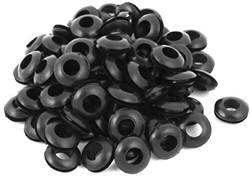 sourcing map Passe Fil Caoutchouc Oeillet Passe Câble Anneau protection câblage 8mm Diamètre intérieur 80Pcs Noir