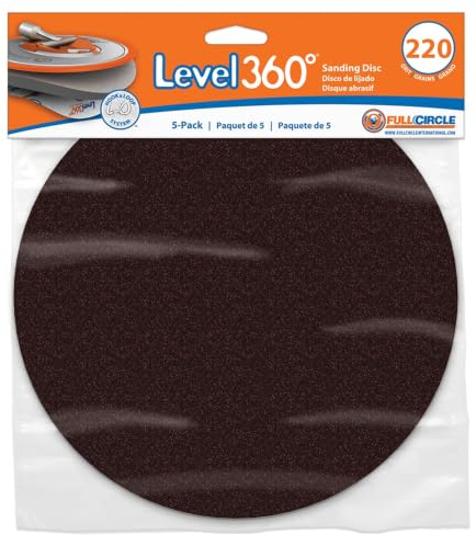 Full Circle International Inc. SD220-5 8-3/4- Level360 Sanding Disc 220 Grit, 5 Pack