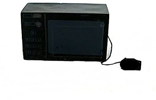 Dolls House Black Microwave with Cord Miniature Accessory Kitchen Appliance