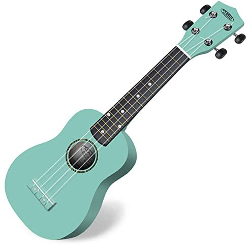 Classic Cantabile US-100 TQ Sopranukulele (Ukulele, Uke, 15 Bünde, leichtgängige Gitarrenmechanik) türkis
