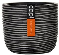 Capi Pflanztopf III rund gerippt Ø 17,5 cm SchwarzArt.Nr. 3235132