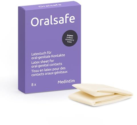 MEDintim - Oralsafe Schutztuch aus Latex - Erdbeere - 8 Stück (252x155mm)