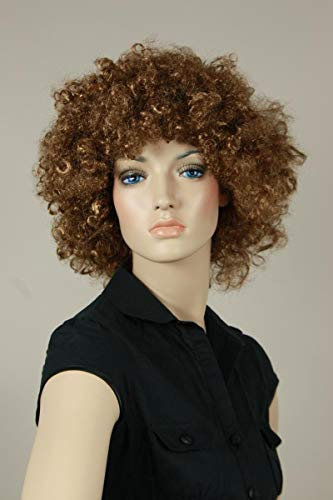 HeuSa Tech Perücke Damen kurz braun Lockig