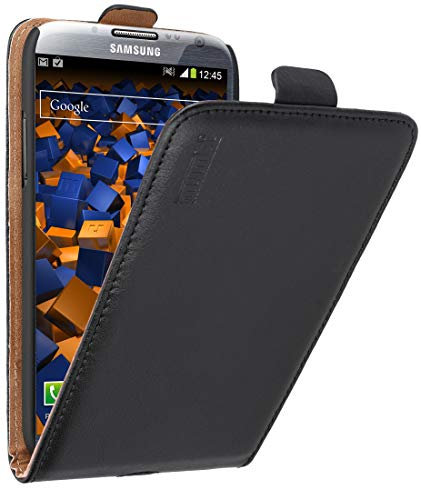 mumbi Echt Leder Flip Case kompatibel mit Samsung Galaxy Note 2 Hülle Leder Tasche Case Wallet, schwarz