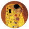 Fridolin 18512 Taschenspiegel Klimt - Der Kuss, Metall, bunt, 7,5 x 7,5 x 2 cm