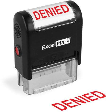 ExcelMark Self-Inking Rubber Stamp - DENIED - Red Ink