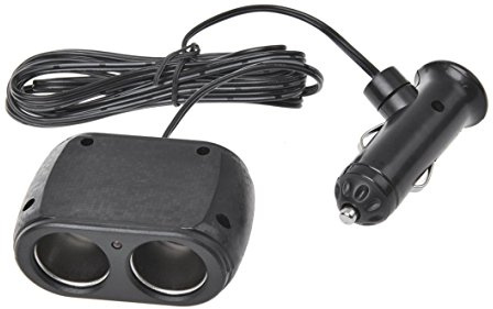 IWH 19012 Doppelsteckdose Zigarettenanzünder 12/24 Volt – Mehr Anschlussmöglichkeiten für unterwegs | 2 Meter Kabel