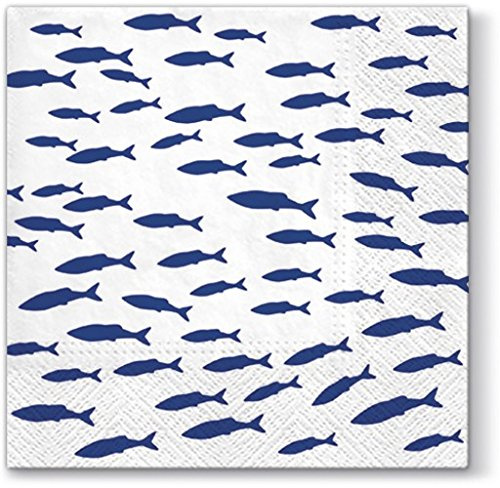 20 Servietten Fischschwarm/Maritim/Fische 33x33cm