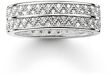 THOMAS SABO Damen Bandring Weißer Zick Zack 925Er Sterlingsilber TR2051-051-14