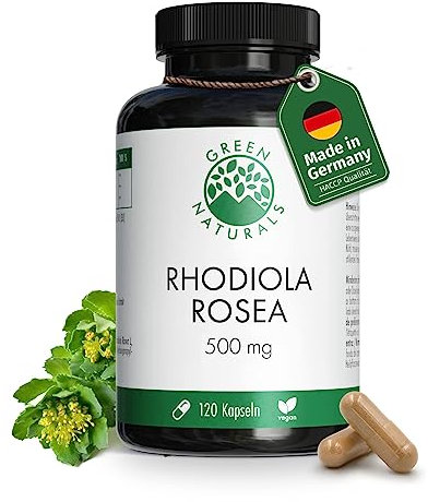 Capsule di Rhodiola Rosea - Dose elevata: 600 mg per capsula - Fornitura per 4 mesi (120 capsule) - Radice di rosa - Green Naturals