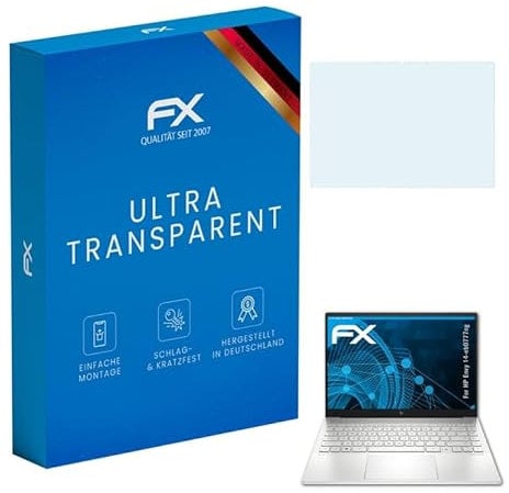 atFoliX Screen Protection Film compatible with HP Envy 14-eb0777ng Screen Protector, ultra-clear FX Protective Film (2X)