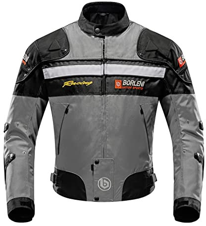 BORLENI Giacca Moto Equitazione Giacca Antivento Moto Full Body 5 Protettiva Gear Armatura Autunno Inverno Moto Abbigliamento per Uomini Donne Signore